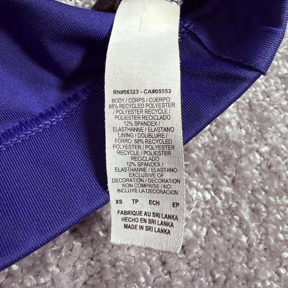 Nike Pro Sports Bra Womens XS Purple Zip Front Racerback Compression Dri-FIT